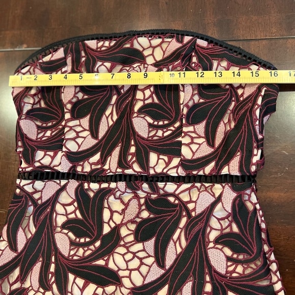 Lulus Women’s Dress Size Medium Jana Pink and Black Crochet Lace Strapless Party - Picture 13 of 15